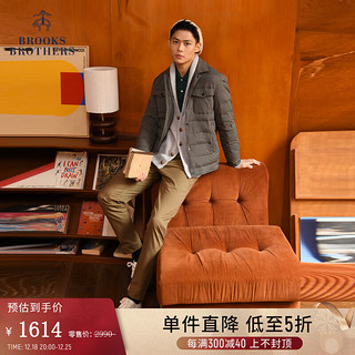 Brooks Brothers BrooksBrothers）男士纯色鸭绒休闲外套 0003-黑灰色 M