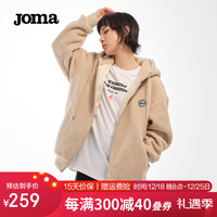 JOMA休闲运动外套男女同款秋冬款摇粒绒防风保暖潮流时尚气质百搭上衣 浅米 XL