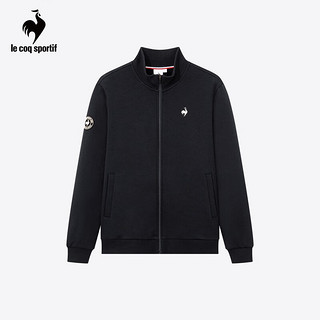 乐卡克（Le coq sportif）法国公鸡男2023运动休闲针织加绒立领开衫上衣外套CB-5646234 黑色/BLK 2XL