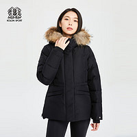 KOLON SPORT可隆羽绒服女户外戈尔防泼水鹅绒服 黑色BK 165/M