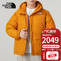 The North Face北面羽绒服男秋冬户外面包服防风保暖700蓬宽松连帽鹅绒夹克 HBX/卡其色/拉链口袋 S