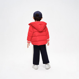 Gap男幼冬季2023LOGO绗缝连帽羽绒服889921儿童装保暖外套 红色 90cm(1-2岁) 亚洲尺码