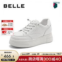 BeLLE 百丽 休闲百搭小白鞋女24春季简约板鞋A6M1DAM4 白色 37