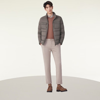 红豆羽绒服男90%鸭绒轻盈商务经典保暖修身冬季外套 K3咖色 180/104B