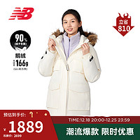 NEW BALANCE 23年女款冬季保暖防风抗寒鹅绒连帽羽绒服NPD44152 WT M