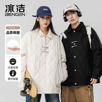 BENGEN 冰洁 男女同款冬季菱形格日系 加厚夹克外套