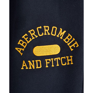 ABERCROMBIE & FITCH【美式学院标志】男装秋冬复古街头风保暖抓绒运动裤卫裤332137-1 海军蓝 M (180/80A)