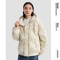 bosie23年冬季短款羽绒服男女同款扎染连帽保暖时尚羽绒服