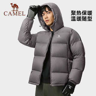 CAMEL 骆驼 男装情侣款面包羽绒服男女2023秋冬款连帽加厚保暖白鸭绒外套