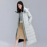 冰洁BENGEN 羽绒外套女可拆卸帽过膝保暖休闲长款羽绒服女