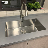 韦普 304不锈钢厨房手工水槽大单槽洗菜盆套餐阳台台上下洗碗水池
