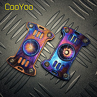 CooYoo 指间怪兽EDC锤头鲨指尖陀螺 炫彩钛合金手工雕刻限量版