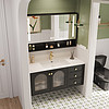 法式橡木浴室柜组合陶瓷一体盆洗手脸盆柜卫生间洗漱台现代简约
