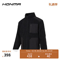 HONMA【活力系列】2022高尔夫服饰男士外套摇粒绒立领上衣 黑色 M