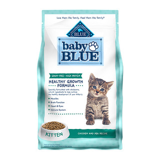 蓝馔蓝爵幼猫粮BlueBuffalo无谷鸡肉1-12月奶糕高蛋白猫粮4.5磅*2