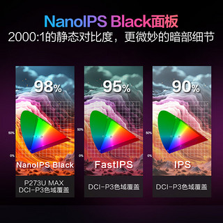 HKC 惠科 27英寸 4K NanoIPS Black高清屏 10Bit广色域HDR400 Type-C 90W电子书设计办公显示器 P273U MAX