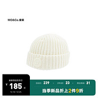 Little MO&CO. little moco童装男女童粗针织帽胶质章仔毛线帽KBC4HAT005 米白色 3-12岁,均码