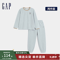 Gap女童冬季2023LOGO睡衣睡裤两件套889903儿童装家居服套装 蓝色 150cm(12)亚洲尺码