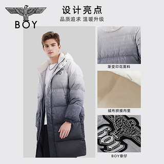 BOY LONDON【林海雪原】秋冬款外套渐变满印舒适保暖长款羽绒服N26004 黑色 XS