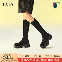 他她（TATA）2023冬时尚休闲厚底潮流时装靴女WE601DG3 黑色（单里） 34