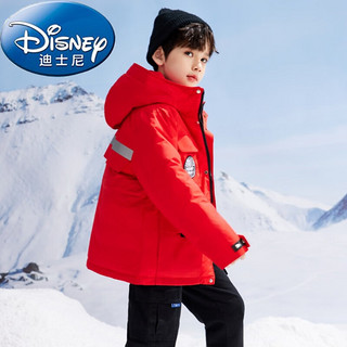 迪士尼（Disney）1-15岁小孩子2023儿童羽绒服中长款加厚男女中大童韩版童装外 米白色 120cm