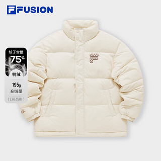 FILA 斐乐 FUSION斐乐潮牌情侣款羽绒服 麦乳色-24年款 175/96A/L