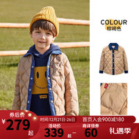 Levi's李维斯童装男童短款羽绒服儿童翻领外套 棕褐色 150/72