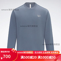 Reebok男女款运动休闲时尚纯色圆领套头衫卫衣 23RMF303UGB7 蓝灰色 L