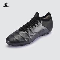 KELME/卡尔美小牛皮MG足球鞋男透气短钉系带比赛圆钉球鞋 铁灰黑 42