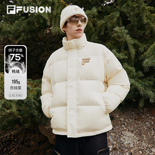 FILA FUSION斐乐潮牌款羽绒服时尚宽松立领上衣 麦乳色-24年款 175/96A/L