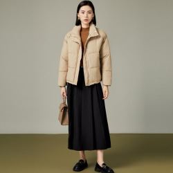 伊芙心悦 棉服外套女2023新款加厚保暖外套连帽拉链时尚气质棉服上衣女