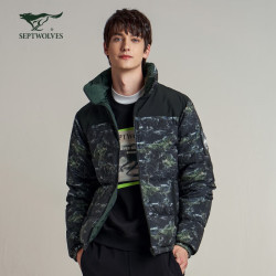 septwolves七匹狼羽绒服男冬季棒球领休闲运动外套防风衣双面穿