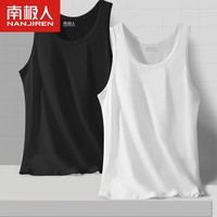 南极人（Nanjiren）3件装男士背心男纯棉透气运动休闲舒适百搭修身弹力无袖打底汗衫 黑色+白色+灰色 XXL/180