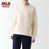 無印良品 MUJI無印良品 女式 双层织 毛圈 运动衫 女士卫衣外套女款衣服 BB2NQA3A 象牙色 L