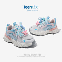 TEENMIX 天美意 女童老爹鞋秋季时尚儿童运动鞋软底大童跑步鞋子 蓝色 30码