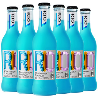 锐澳（RIO）洋酒 预调鸡尾酒 果酒 经典玻璃瓶 275ml*6瓶 蓝玫瑰味