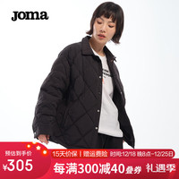 JOMA轻薄羽绒服女短款90白鸭绒防风保暖抗皱耐磨运动外套 黑色 L
