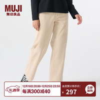 無印良品 MUJI(無印良品 )女式 木棉混灯芯绒直筒宽版裤 休闲阔腿裤子秋冬款 BEE91C3A