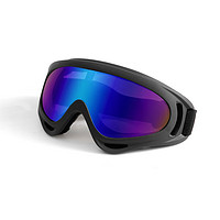 妙普乐 户外运动护目镜骑行摩托风镜防尘防风劳保眼镜滑雪镜护目镜 X400黑框+炫彩镜片