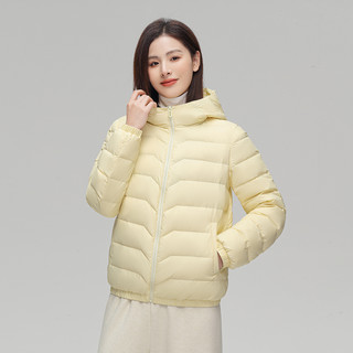 雪中飞 SNOWFLYING秋冬时尚休闲简约百搭女士轻薄连帽多彩羽绒服外套