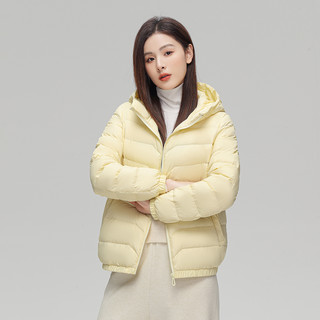 雪中飞 SNOWFLYING秋冬时尚休闲简约百搭女士轻薄连帽多彩羽绒服外套
