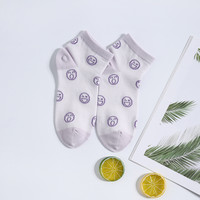 JEANSWEST 真维斯 JW真维斯女装短袜 季 女士笑脸提花特织新疆棉短筒袜子
