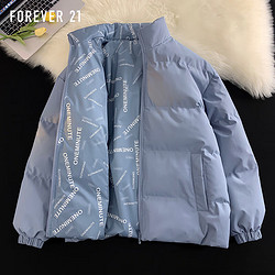 FOREVER 21 棉衣男冬季立领户外防风保暖棉服双面穿休闲棉袄外套 蓝色 2XL码