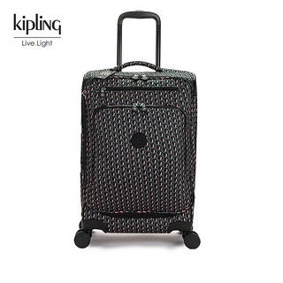 Kipling男女款冬旅行行李箱拉杆箱NEW YOURI SPIN系列 S-3D老花拼粉