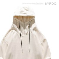 摩男志 冬季加厚摇粒绒简约半拉链连帽卫衣