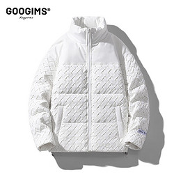 Googims 羽绒服男女同款情侣90白鸭绒300克冬季新款保暖抗寒厚款外套男 白色 XL