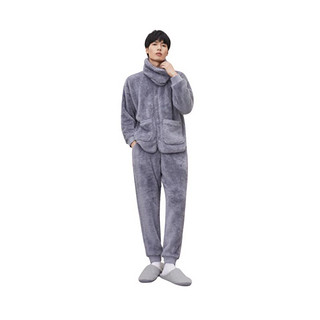 京东京造 WARM-TECH热感系列 男士家居服套装 银灰 XL