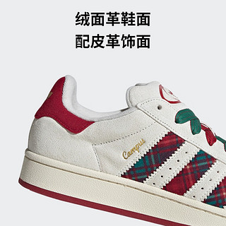 adidas「面包鞋」阿迪达斯三叶草CAMPUS 00s圣诞款男女运动滑板鞋 白/红 43(265mm)