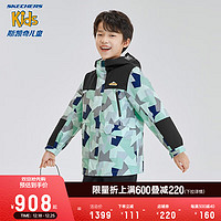 斯凯奇（Skechers）儿童梭织羽绒服男女童保暖套装L423G008 男童/异形迷彩蓝宝石/03HN 130cm