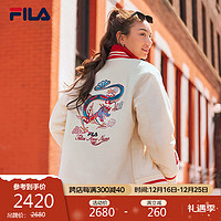 FILA 斐乐 女士女装上衣2024春时尚呢子棒球服